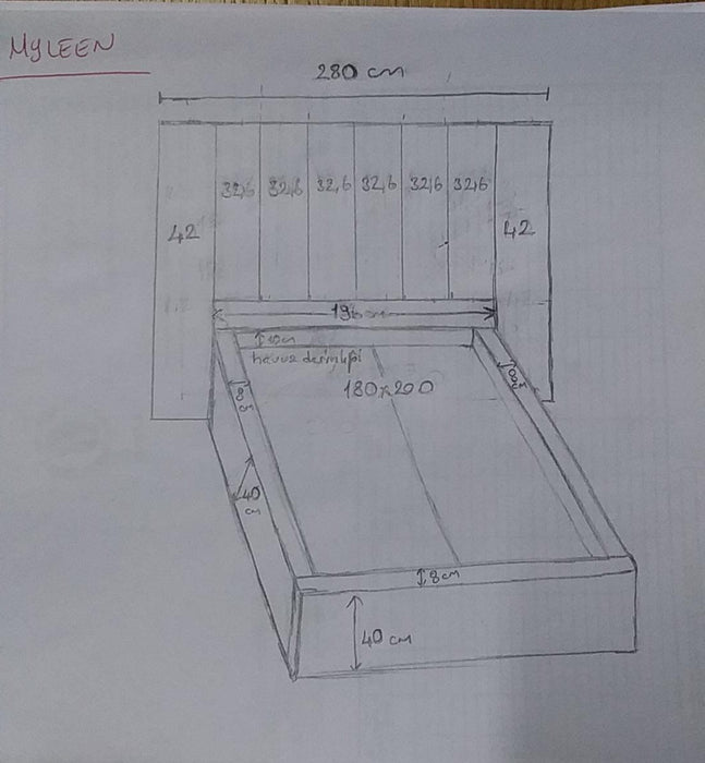 Lit coffre sur mesure Myleen coloris personnalisable H245 cm - Posé au sol